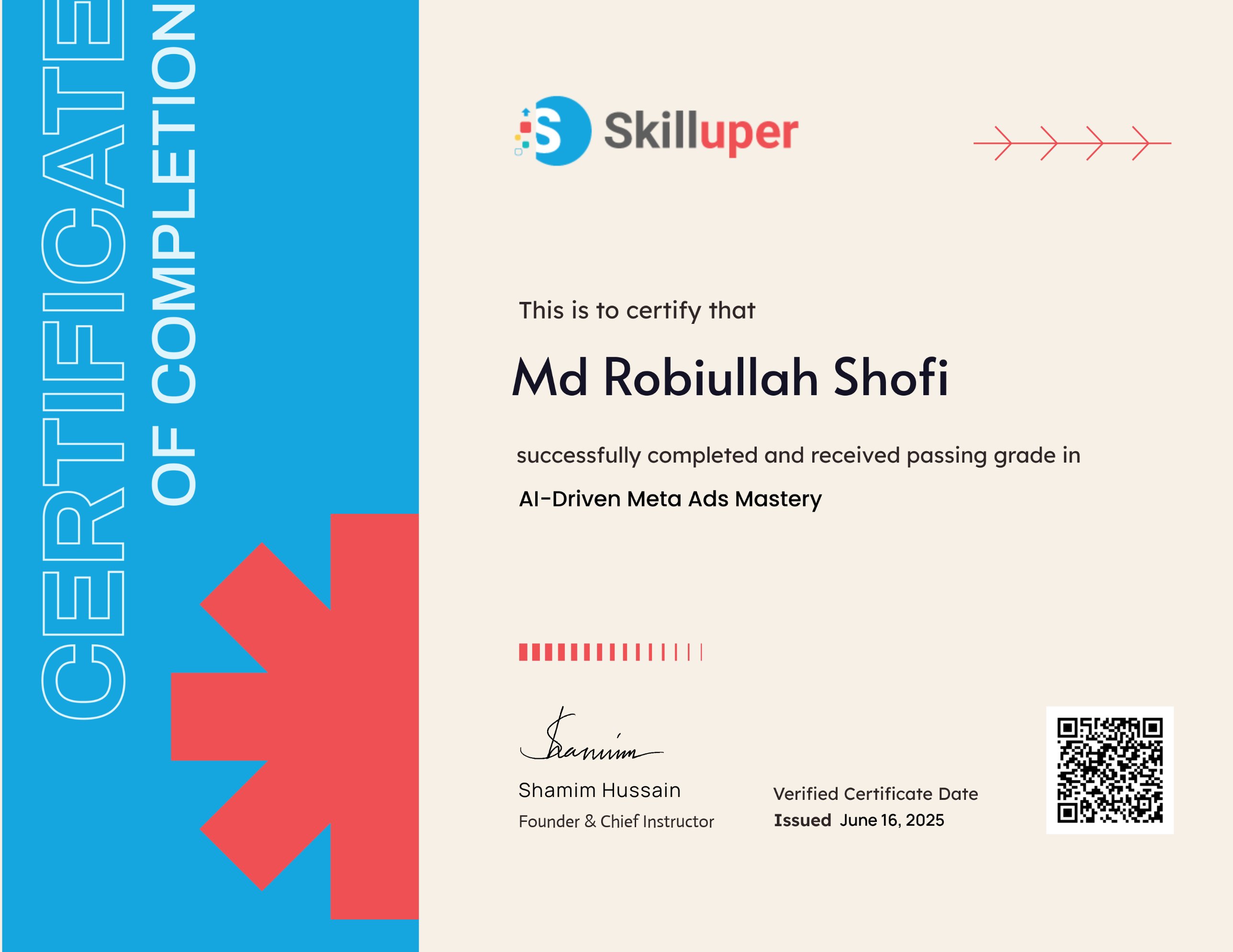 AI-Driven Meta Ads Mastery certificate