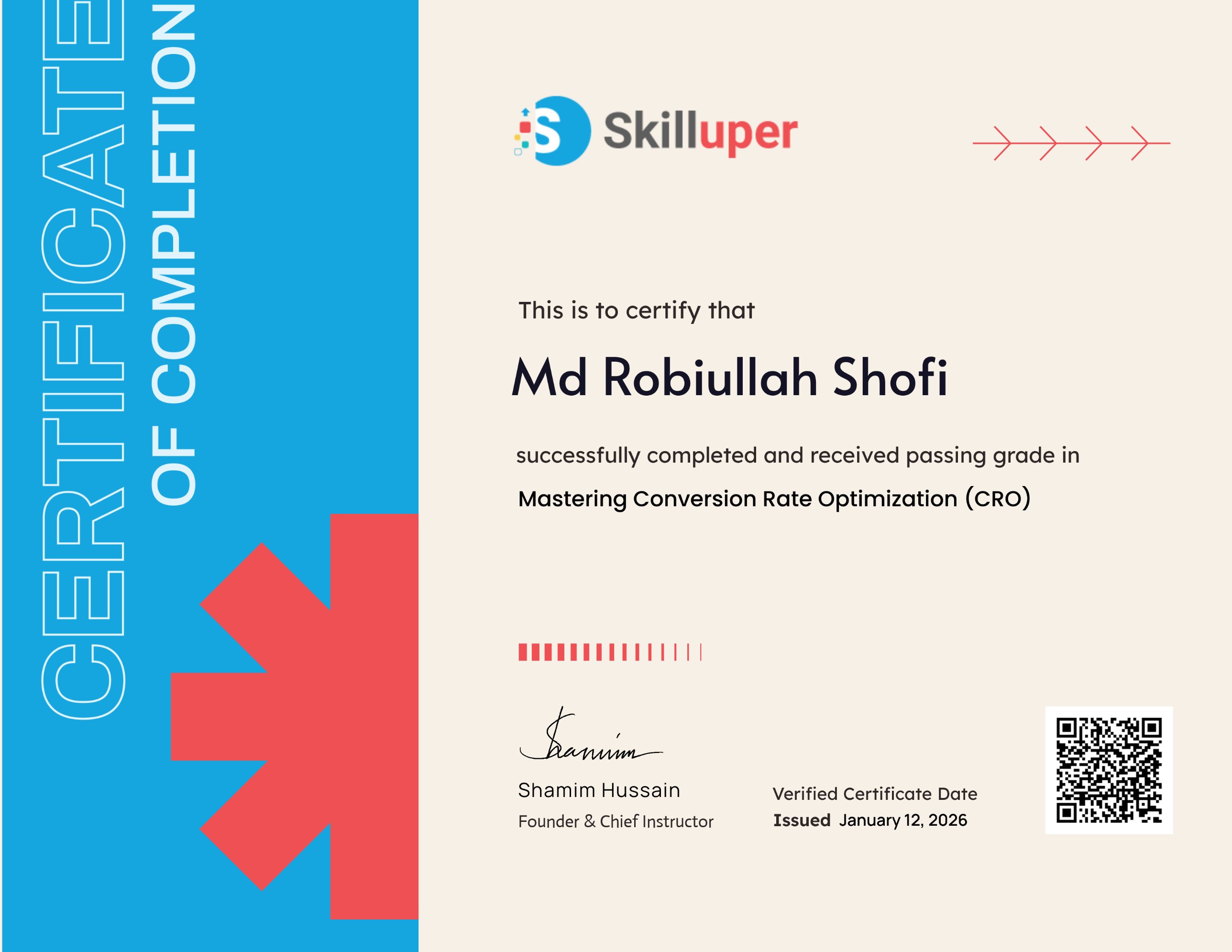 Mastering Conversion Rate Optimization (CRO) certificate
